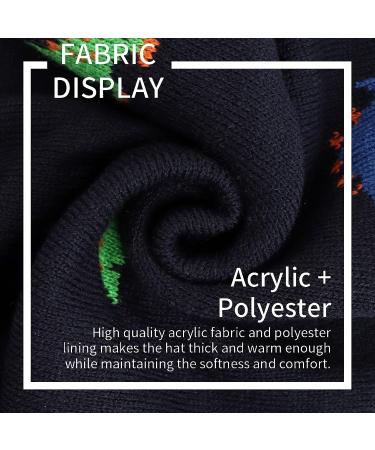 XIAOHAWANG Knitted Baby Hat with Pompom | Winter Warm Fleece Lined Kids Beanie | Colorful Dinosaur Design | 2-4 Years - Buy Online on SooperMarket.com