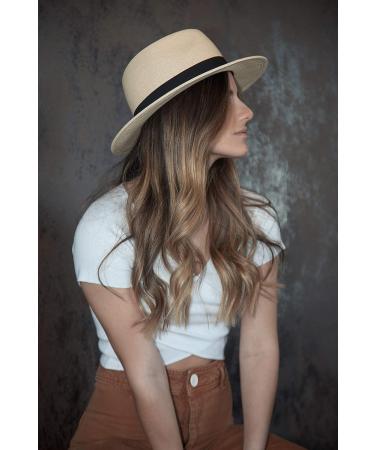 Pineapple&Star Sun Straw Fedora Beach Hat UPF50+ Unisex Beige Small - Buy Online on SooperMarket.com