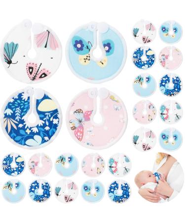 32 Pieces G Tube Pads Holder Cotton Pads for Feeding Support Abdominal G Tube Button Covers Reusable Feeding Tube Supplies Soft G Tube Covers for Breastfeeding Nursing Care 4 Designs (Butterfly)