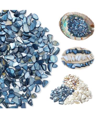 Yew & Tulip Natural Crushed Shells Chips 32oz (2 lbs) Irregular Mother of Pearl Mosaic Fragments for Home D cor Vase Filler Crafts Wedding DIY (32 oz (2 lbs) Dark Blue) 2 lb (32 oz) Dark Blue