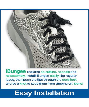 iBungee Laces: 34-inch Black Elastic No Tie Shoelaces (Made in the USA) - Buy Online on SooperMarket.com