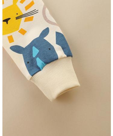 Kids Dinosaur Sweatshirt | Cotton Long Sleeve Jumper | Toddler Boys Girls Pullover | Baby Clothes 1-8 Years | 3-4 Years Rainbow - Buy Online on SooperMarket.com