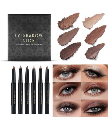 Eyeshadow Pen Collection 6 Colros Creamy Eyeshadow Sticks Long Wear Makeup Set For Women B - Buy Online on SooperMarket.com