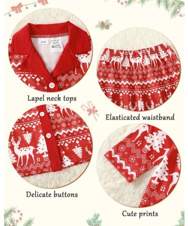 Christmas Matching Family Pyjamas Set - Red Xmas Sleepwear for Adults, Kids & Baby 12-18 Months - Buy Online on SooperMarket.com