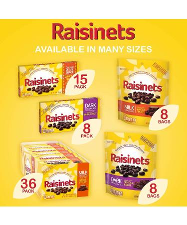Milk Chocolate Raisinets - California Raisins - Movie Theater Candy Box - Halloween Treats - 3.1 oz (15 Pack) - Buy Online on SooperMarket.com