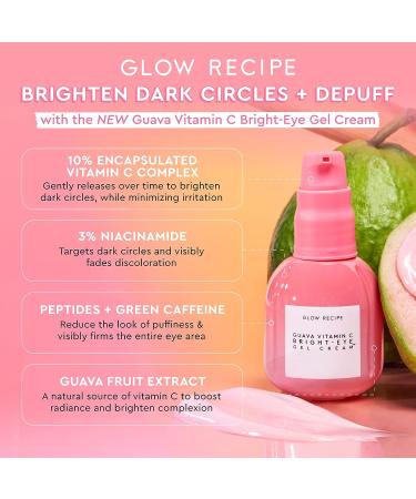 Glow Recipe Guava Vitamin C Bright-Eye Gel Cream - Brighten, Firm, & Hydrate Under Eye - 15ml - Buy Online on SooperMarket.com