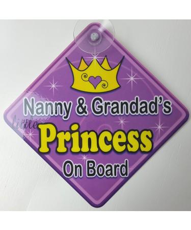 Swirl Nanny & Grandad's Little Princess On Board Car Window Sign - Buy Online on SooperMarket.com