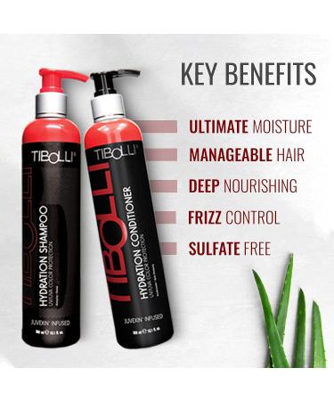 TIBOLLI Hydrating Repairing Shampoo & Conditioner Set - Deep Conditioner for Damaged Hair - Natural Ingredients Gift Set (10.1 Fl Oz + Hair Oil 30ml - Buy Online on SooperMarket.com