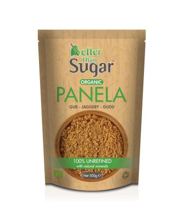 Panela Brown Contains Natural Minerals Organic Jaggery Unrefined Whole Cane Juice Suitable for Vegans GMO Free | Better Than Sugar (500g) 500 g (Pack of 1)