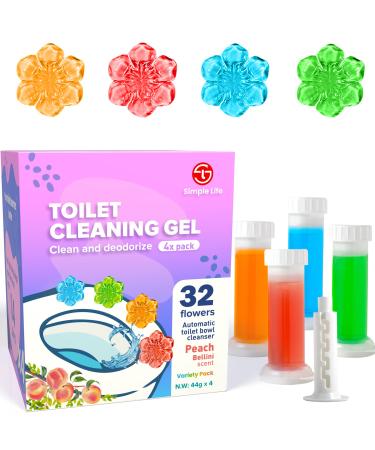 Simple Life Toilet Bowl Cleaner Gel | Fresh Flower Toilet Gel Stamp | Stops Limescale and Stains with Air Freshening Scent | Deodorizing Clean | 32 Stamps Variety Pack 32 Count (Pack of 1) Variety Pack