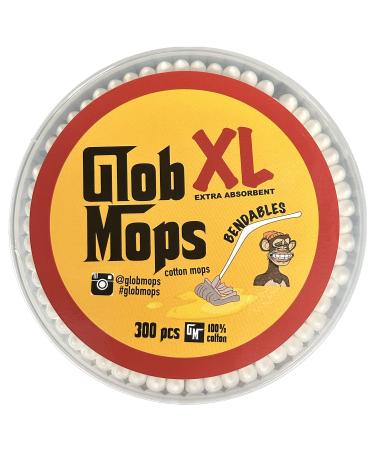 Glob Mops BENDABLE XL Cotton Swabs 6-Pack Bundle | Extra Absorbent | Eco-Friendly | 1800 Total Mops