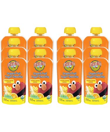 Earth's Best Organic Sesame Street Toddler Fruit Yogurt Smoothie - Pineapple, Orange, and Banana - 4.2 oz. Pouch (Pack of 12) - Buy Online on SooperMarket.com