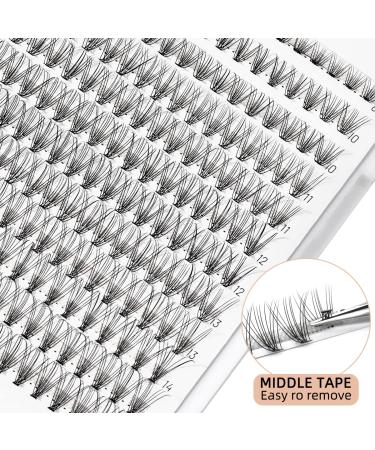 240 Pcs 10D C Curl 0.10mm DIY Eyelash Extension Cluster Lashes Kit 8-14mm - Professional Reusable Makeup Mini Extensions for Home Use - Buy Online on SooperMarket.com