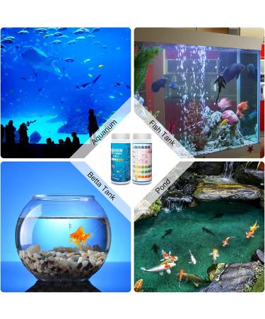 FUNSWTM 7 in 1 Aquarium Test Strips - 100Pcs | Freshwater and Saltwater Fish Tank Test Kit for pH, Nitrite, Nitrate, Chlorine & Hardness Detection - Buy Online on SooperMarket.com