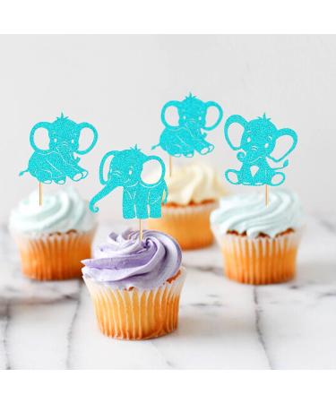 24pcs Blue Elephant Cupcake Toppers It Is A Boy Baby Shower Cupcake Picks Decoration Baby Boy Birthday Party Supplies Blue02 - Buy Online on SooperMarket.com