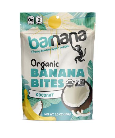 Barnana Organic Chewy Banana Bites - Coconut - 3.5 Ounce - Delicious Barnana Potassium Rich Banana Snacks - Lunch Dinner Sports Hiking Natural Snack - Whole 30 Paleo Vegan