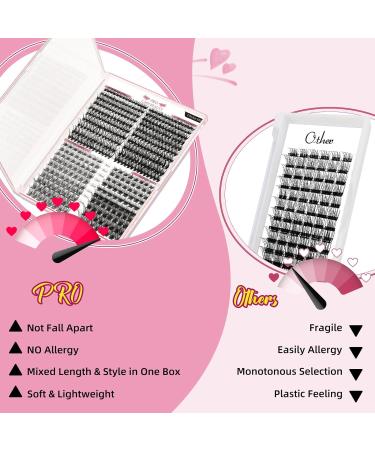 PRO 440 Pcs Cluster Lashes 4 Styles Lash Clusters DIY Eyelash Extension 30D 40D Individual Lashes Thin Band Easy to Apply at home Lashes(4 Styles 8-16mix) 8-16 mix 4 Styles (440 Pcs) - Buy Online on SooperMarket.com