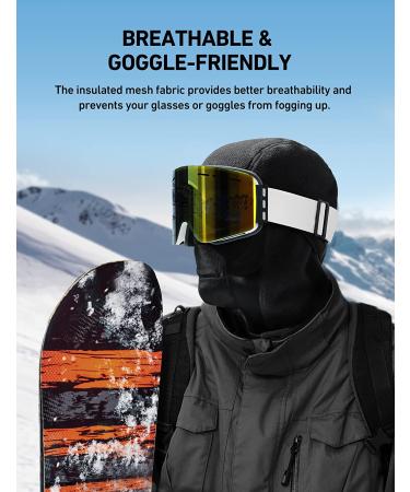 AstroAI Balaclava Ski Mask - Winter Fleece Thermal Face Mask for Men and Women - Windproof, Breathable, Cold Weather Gear for Skiing, Riding, Snowboarding - Black Medium - Buy Online on SooperMarket.com