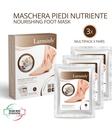 Larminly Foot Mask - Moisturizing Treatment for Dry Cracked Feet Calluses & Corns | 3 Pairs | Italian Quality - Buy Online on SooperMarket.com