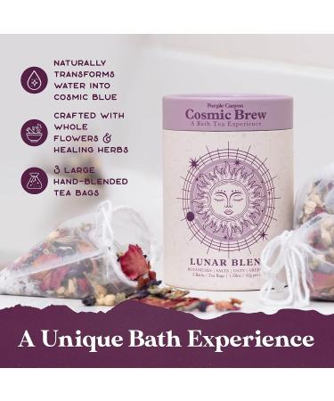 Lunar Blend Bath Tea by Purple Canyon: Lavender, Green Tea, Epsom Salt & Essential Oils | 3 Relaxing Bath Soaks | Skin Care Gifts for Women - Buy Online on SooperMarket.com
