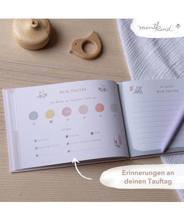 Mintkind Baptism Book | Perfect Baptism Gifts for Boys & Girls | Memory Book & Godchild Gift | Ideal Godmother Gift with Flower Design - Buy Online on SooperMarket.com