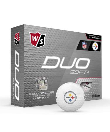 WILSON Duo Soft+ NFL Golf Balls (1 Dozen)-Pittsburgh,White