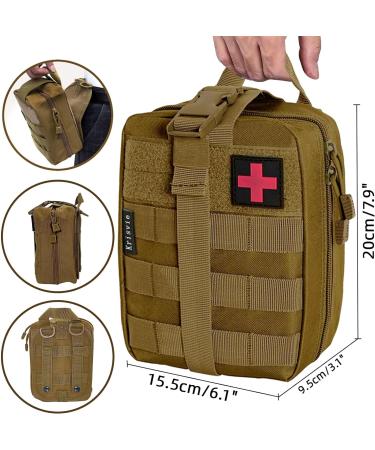 Crisis First Aid Bag - Empty MOLLE Tactical EDC IFAK Pouch for Outdoor Camping & Travel | Essential First Aid Belt Bag & Pharmacy Set - Buy Online on SooperMarket.com