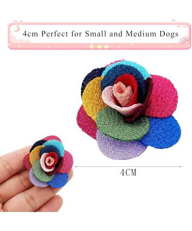 JpGdn 24 Pcs Dog Hair Bows Flowers with Rubber Bands Handmade Topknot Hair for Small Medium Puppy Doggies Kitten Cats Grooming Accessories - Buy Online on SooperMarket.com