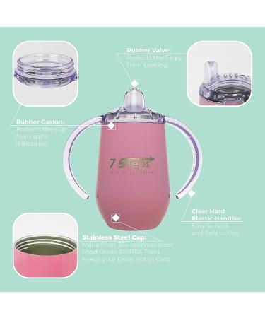 10 Oz Stainless Steel Kids Sippy Cup Tumbler - Double Wall, Vacuum Insulated, BPA Free - No Leak, No Spill - Silver - Buy Online on SooperMarket.com