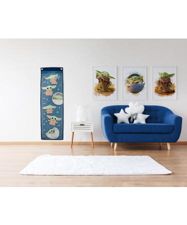 Jay Franco Star Wars The Mandalorian 3 Times Tall 170 cm Kids Growth Chart - Blue Poly-Canvas Height Chart - Buy Online on SooperMarket.com