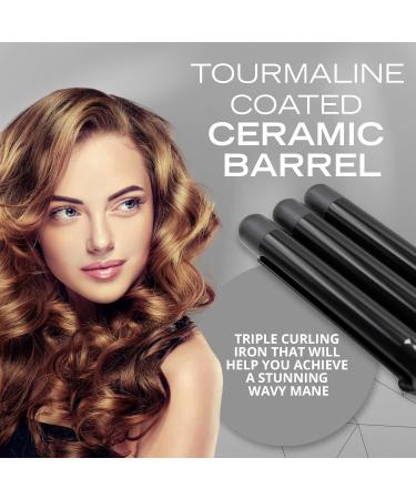 Buy Corioliss Triple Barrel Hair Curler - 3 Barrel Ceramic & Tourmaline Wand with Temperature Control | International Shipping Available - Buy Online on SooperMarket.com