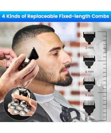 SULIVES 7D Electric Head Shaver for Bald Men - 6-in-1 Wet & Dry Razor Grooming Kit with Trimmer & Cleansing Brush - Wireless Charging - Silver - Buy Online on SooperMarket.com