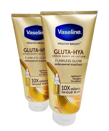 Vaseline Gluta - Hya Flawless Glow Serum Burst UV Body Lotion Size 300ml (Pack Of 2)