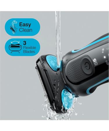 Buy Braun Series 5 CS Razor for Men - Electric Shaver with 3 Flexible Blades & Beard Trimmer | M4500CS Turquoise & 53B Black - International Shipping Available - Buy Online on SooperMarket.com