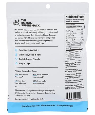 Brami Lupini Snack Beans with Sea Salt - 5.3 oz | Healthy, High-Protein Snack - Buy Online on SooperMarket.com
