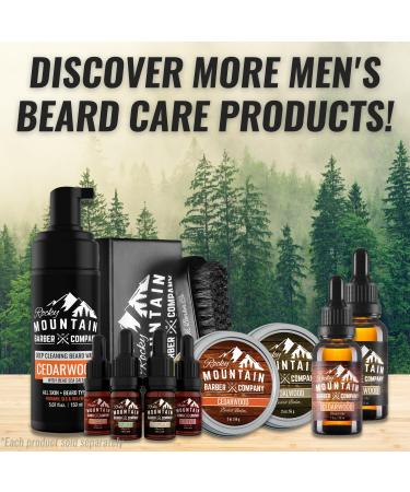 Rocky Mountain Barber Co. Men's Sandalwood Beard Oil - Nourishing Grapeseed Coconut & Argan Oils | Authentic Sandalwood Essence - Buy Online on SooperMarket.com