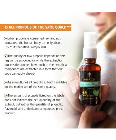 BEE and YOU Propolis Throat Spray - 300 mg Bee Propolis per day - Natural Immune Support Sore Throat Relief Antioxidants Keto Paleo Gluten-Free 1 Fl Oz (30 ml) (Propolis) - Buy Online on SooperMarket.com