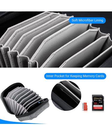 JJC Durable Lens Filter Pouch Case for 10 Circular Filters Up to 95mm - Dustproof & Water-Resistant Camera Filter Storage Wallet - Buy Online on SooperMarket.com