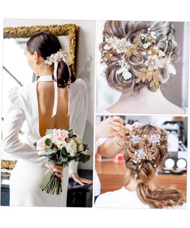 PLAFOPE 1 Set Comb Set Bride Side Combs Hair Decorations U Shaped Hair Pins Rhinestones Wedding Side Comb Wedding Hair Pins Wedding Veil Combs Flower Bridal Combs Hair Flowers Pearl White - Buy Online on SooperMarket.com