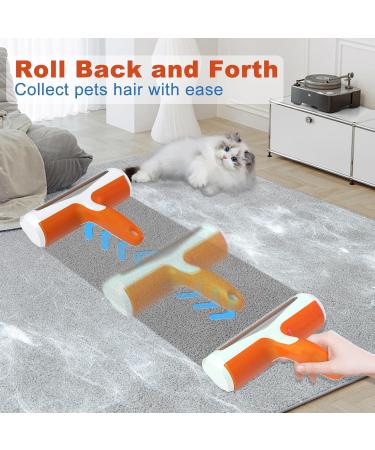ACE2ACE Pet Hair Remover Dog and Cat Hair Removal Brush Reusable Lint Roller for Furniture Couch Rug and Bedding Orange - Buy Online on SooperMarket.com