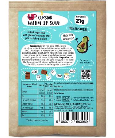 Mill & Folks Cupster Instant Warm Up Soup 10pack (10x21g) | Vegan & Gluten-Free - Buy Online on SooperMarket.com