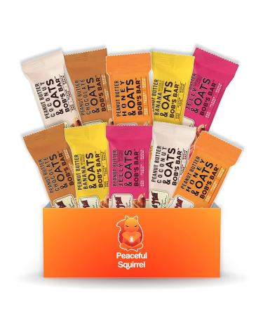 Peaceful Squirrel Variety  Bob's Red Mill Peanut Butter Oat Bars  Variety of 10 Bars  5 Flavors  Gluten Free  Non-GMO  1.76 Ounce - Buy Online on SooperMarket.com
