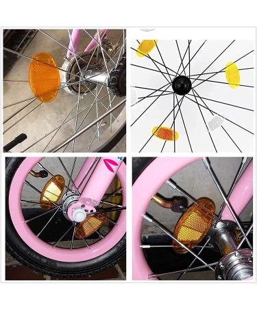 Vicduekg 12-Piece Bike Reflector Set - Front & Spoke Cat Eye Reflectors for MTB & Kids | Enhanced Safety in Yellow - Buy Online on SooperMarket.com