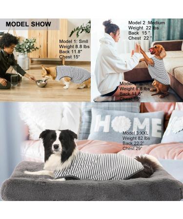 Sychien Dog T-Shirt 2-Pack - Soft Combed Cotton Breathable & Sun Protection - Large Gray-White Striped Shirt for Boys Girls & Dogs - Buy Online on SooperMarket.com