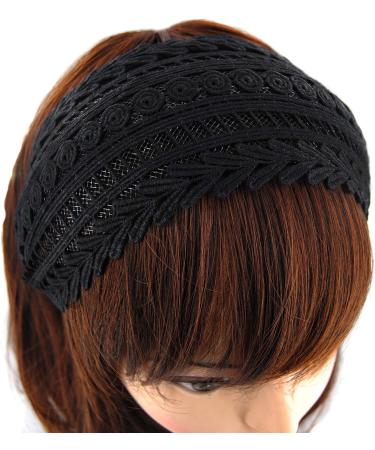 axy HR15A Vintage Wide Headband - Elegant Black Hair Band for Stylish Women | International Shipping - Buy Online on SooperMarket.com