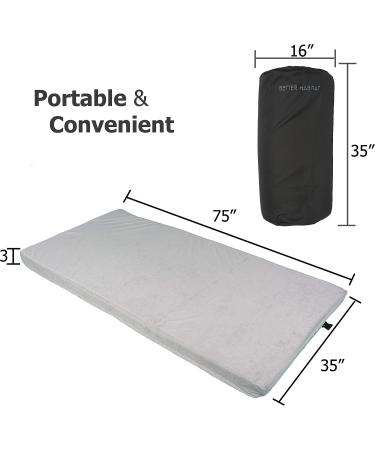 BETTER HABITAT SleepReady Portable Floor Mattress & Guest Bed - Twin Size | 3 CertiPUR-US Memory Foam | Easy Roll Out | Waterproof | Ideal for Guests, Camping, Dorm & Travel Essentials | 1 Year Warranty - Buy Online on SooperMarket.com