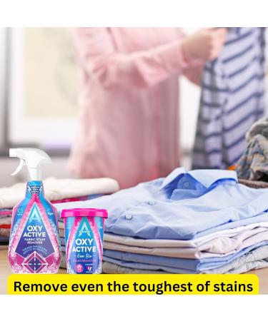 Fabric Stain Remover For Clothes Bundle - Set Includes Astonish Oxy Active Stain Remover Spray (750ml) and Oxy Active Stain Remover Powder (625g) With Sponge. - Buy Online on SooperMarket.com