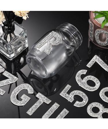 37-Piece Rhinestone Letter Stickers - Large Glitter Alphabet & Number Crystal Adhesive Iron-On Letters for Clothing, Crafts, DIY Decor - White - Buy Online on SooperMarket.com