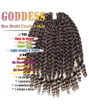 7 Packs 10 Goddess Box Braid Crochet Hair with Toni Curl Ends - Ombre Gray Bohemian Box Braids for Black Women & Kids - 105 Strands T1B/Gray - Buy Online on SooperMarket.com