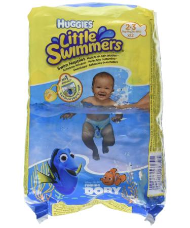 Huggies Little Swimmers Disposable Swim Diapers, X-Small (7lb-18lb.), 12-Count 1 Count (Pack of 12)